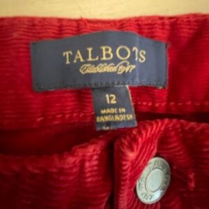 Classic Christmas red corduroys. Talbots. Perfect condition